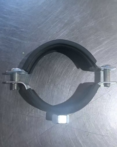 Pipe clamp 48-53mm  M8  galv with sound-absorbing profile